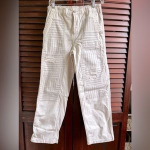 Anthropologie Patchwork Pants - cream, size 26